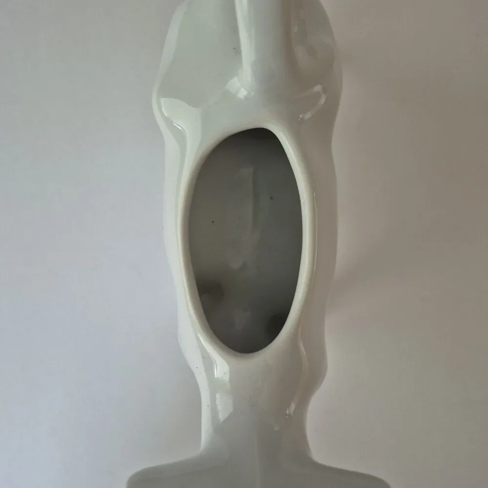 White Vintage Ceramic Cow Creamer with Handle 5 x 7 IN Farmhouse Country Decor